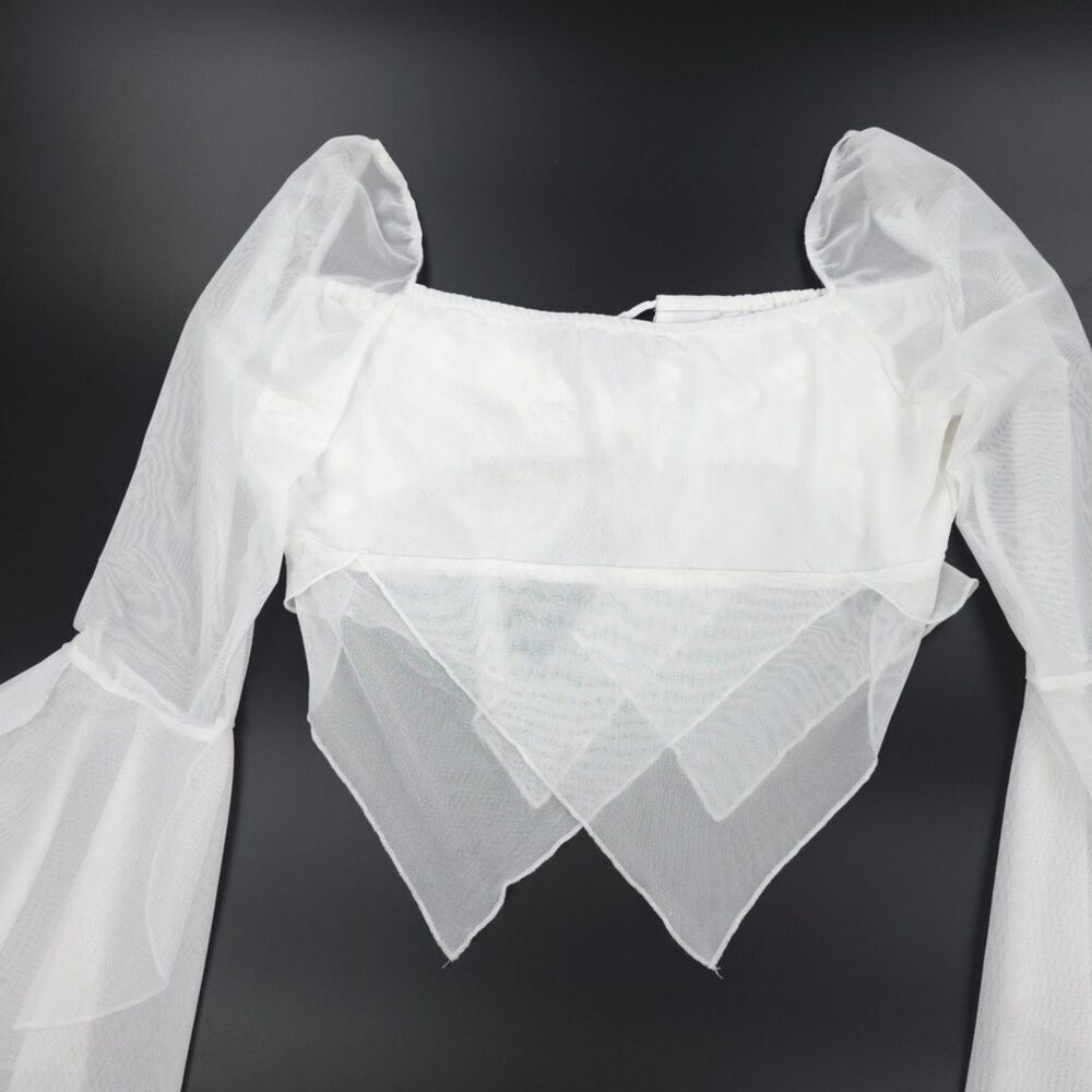 NEW Dolls Kill Current Mood Wild Attraction Mesh Top 90s Coquette Angelic y2k 2X - Picture 7 of 11